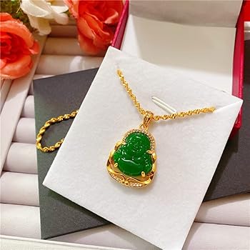 翡翠仏陀 ゴールドネックレス ※おまけつき 14Kゴールド JADE 翡翠 ブッダ ペンダントチャーム ペンダント